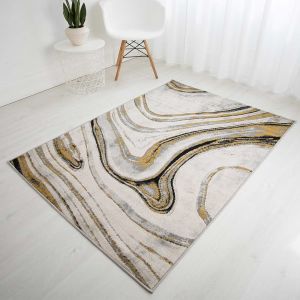Balletto 18BA Anthra Ochre Abstract Modern Rug by Ultimate Rug