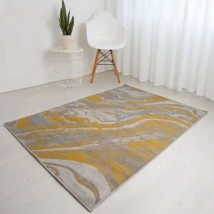 Balletto 21EA Ochre Grey Abstract Modern Rug by Ultimate Rug