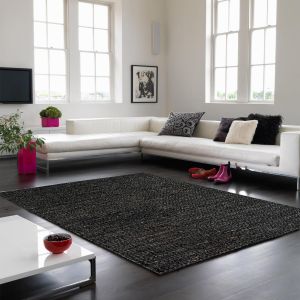 Abacus Charcoal Plain Rug By Asiatic 1