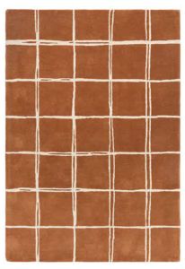 Asiatic Albany Grid Rust Chequerd Wool Rug 