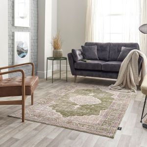 Alhambra 6594B Ivory Green Traditional Rug by Mastercraft