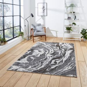 Apollo GR584 Grey Abstract Rug by Think Rugs