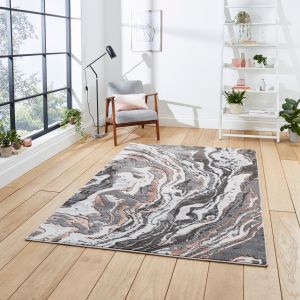 Apollo GR584 Grey Rose Abstract Rug by Think Rugs