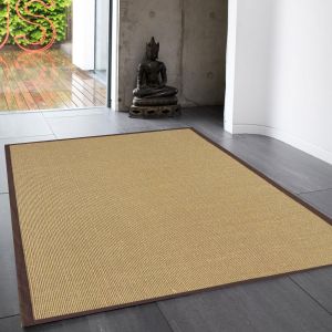Sisal Linen/Chocolate Natural Decorative Rug by Asiatic
