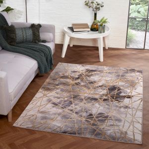 Bianco 185TA Grey Gold Abstract Rug by Ultimate Rug