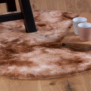 Camouflage CAM 915 Rust Shaggy Circle Rug by Obsession