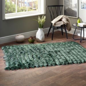 Carved Glamour Forest Green Shaggy Rug by Origins