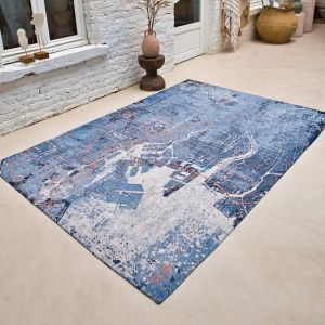 Cities Tokyo Conductive Blue 9314 Abstract Rug by Louis De Poortere