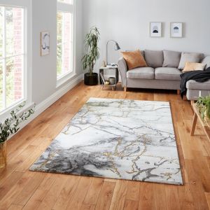 Craft 23270 Ivory Gold Abstract Rug by Think Rugs