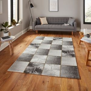 Craft 23495 Grey Gold Abstract Rug by Think Rugs
