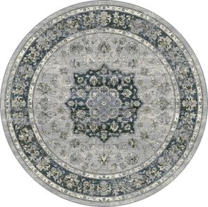Da Vinci 057 0559 9686 Blue Grey Traditional Circle Rug by Mastercraft
