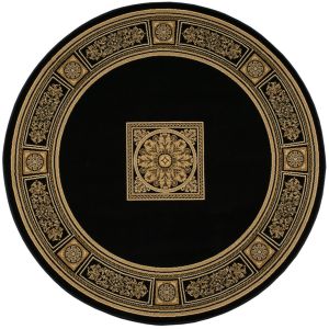 Da Vinci 057 0801 3233 Black Traditional Circle Rug by Mastercraft