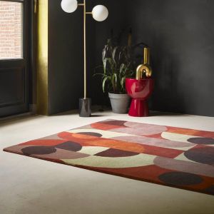 Decor Cosmo Red Pale Green 095203 Abstract Rug by Brink & Campman