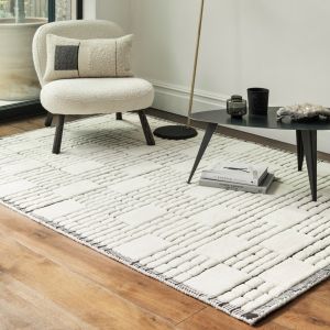 Empire Cream Black Wool Rug by Asiatic