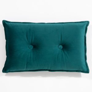 Exmoor Rectangular 2 Buttons Velvet Teal Cushion By Esselle