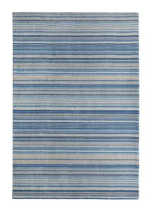 Fine Stripes Blue Beige Wool Rug by Origins