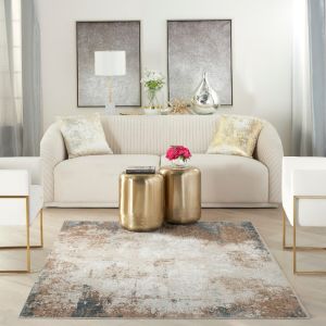 Glitz GLZ06 Taupe Multi Abstract Rug by Nourison