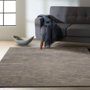 Halo HAL01 Charcoal Striped Rug by Calvin Klein