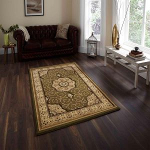 Heritage 4400 Green Traditional Rug By Think Rugs