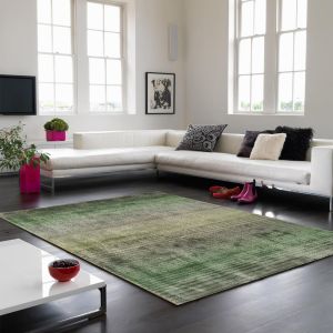Holborn Green Striped Contemporary Rug by Asiatic 1