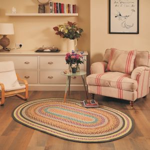 Jute Extra Handmade Colourful Oval Rug by Origins