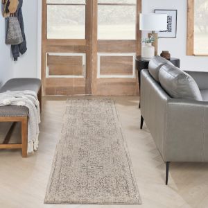 Lynx LNX01 Ivory Grey  Traditional Runner By Nourison