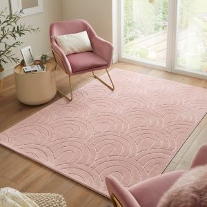 Maze MAZ103 Dusty Pink Abstract Jute Backing Rug By Concept Looms