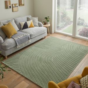 Maze MAZ105 Green Abstract Jute Backing Rug By Concept Looms