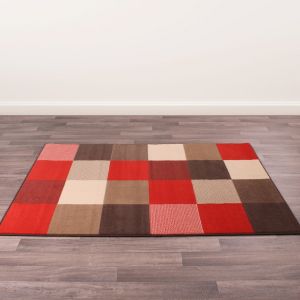 Modern Poly Pixels Choco Coral Rug by Rug Style
