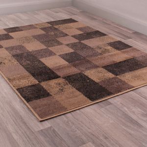 Modern Poly Squares Taupe Rug by Rug Style