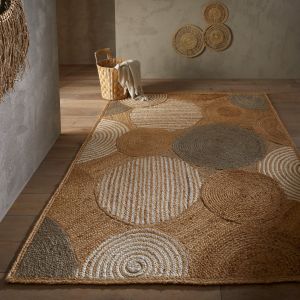 Naturals Circles Natural Bleach Contemporary Rug by Oriental Weavers