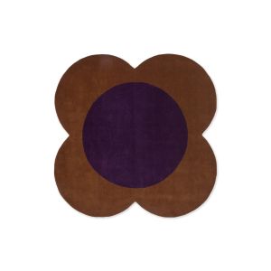  Orla Kiely Flower Spot 158401 Chestnut Violet  Plain Luxurious Wool Rug