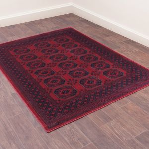 Oushak Afghan Red Traditional Rug by Prestige