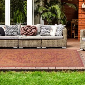 Persian Outdoor Red Traditional Rug by HMC