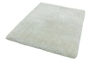 Plush White Luxury Shaggy Polyester Circle Rug by Asiatic