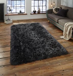 Think Rugs Polar PL95 Charcoal Thick Shaggy Rug