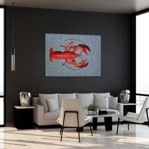 Pop Lobster Steam Red 9389 Graphics Rug by Louis De Poortere