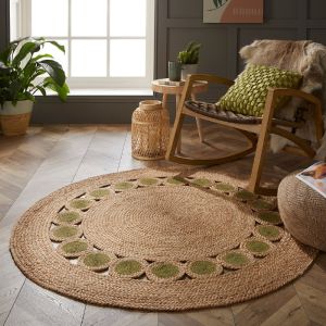 Prestwich Olive Circle Hand Braided Rug By Esselle