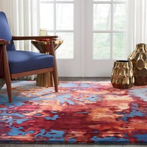 Prismatic PRS13 Blue Flame Wool Rug by Nourison