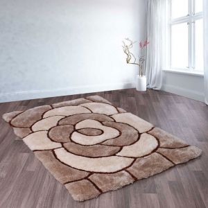 Rose Natural 3D Shaggy Rug by Ultimate Rug