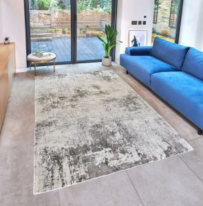 Rossa ROS03 Grey Abstract Rug by Concept Looms