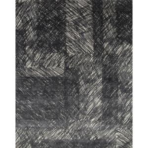 Hand Woven Modern Abstract Wool Rug in Black- Rugs Made to Measure