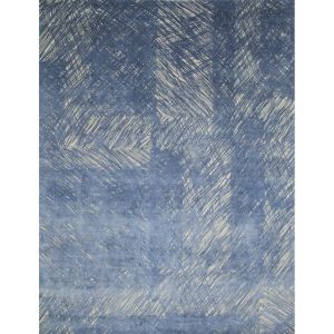 Abstract Blue Modern Wool Silk Rug - Made to Measure Rugs and Runners