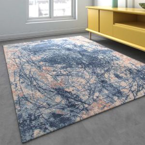 Hand Knotted Luxury Wool Silk Rug in Blue Rose - Custom Made Rugs