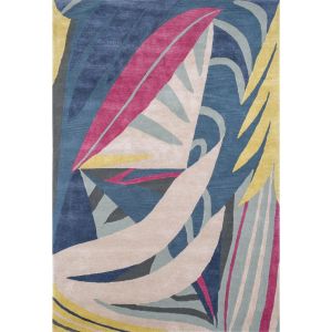 Abstract Hand Tufted Modern Wool Rug in Blue - Bespoke Size