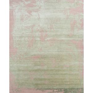 Pink Mint Green Abstract Luxury Wool Silk Rug - Made to Measure Rug