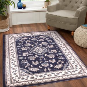 Sherborne Navy Traditional Rug by HMC