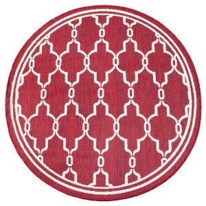 Terrace Spanish Tile Bordeaux Outdoor Circle Rug by Rug Style