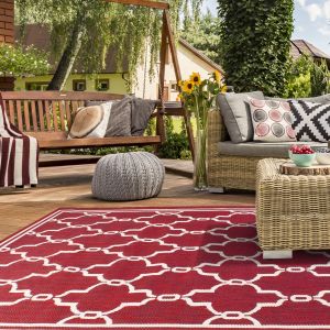 Terrace Spanish Tile Bordeaux Outdoor Rug by Rug Style