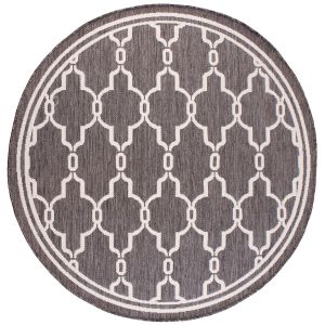 Terrace Spanish Tile Silver/Grey Outdoor Circle Rug by Rug Style